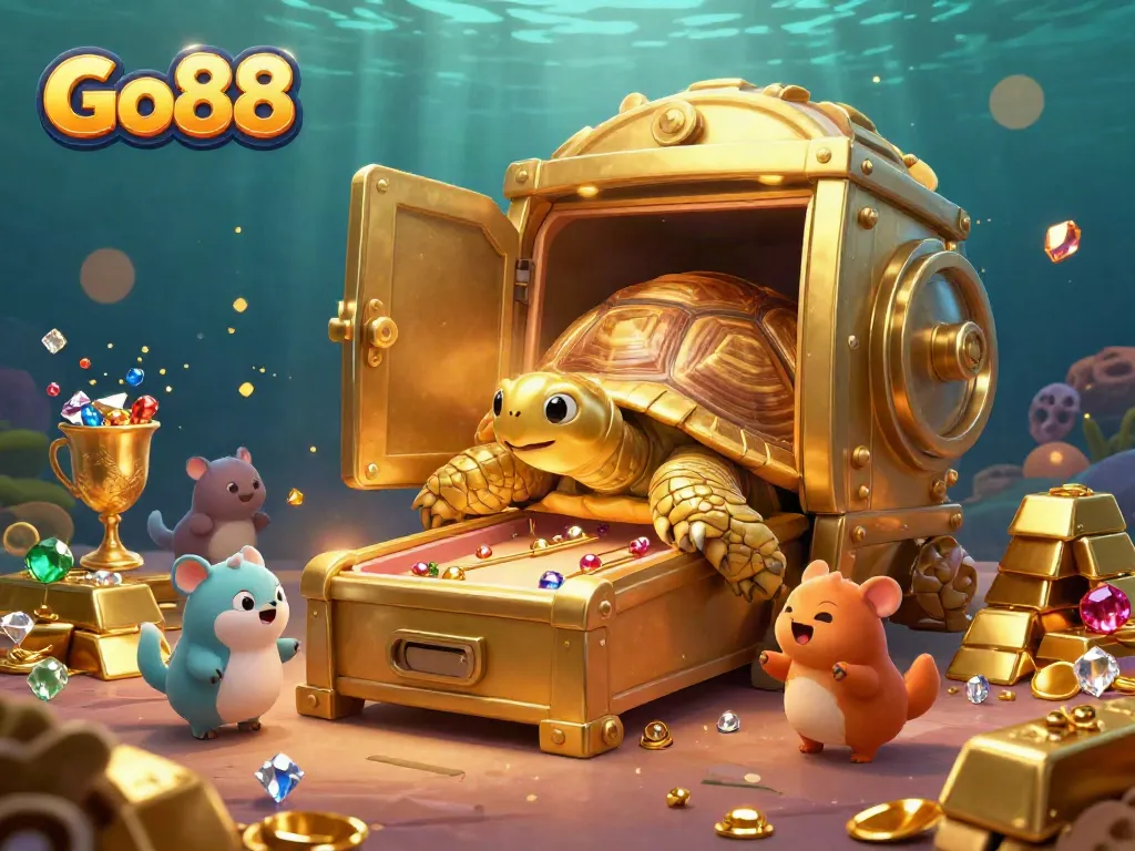 Engage with the thrilling Go88 scene featuring golden treasures and excited players.